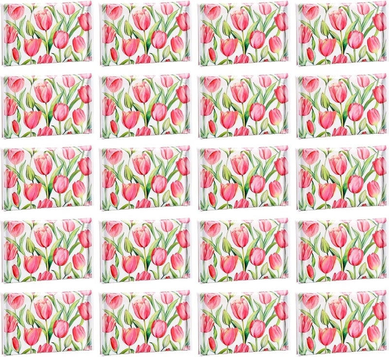 PerKoop 100 Pack Pocket Tissues Travel Slim Packs Small Facial Tissues Wallet Size Toilet Paper for Travel Guest Wedding Supplies, 4 Styles (Tulip) - Image 1